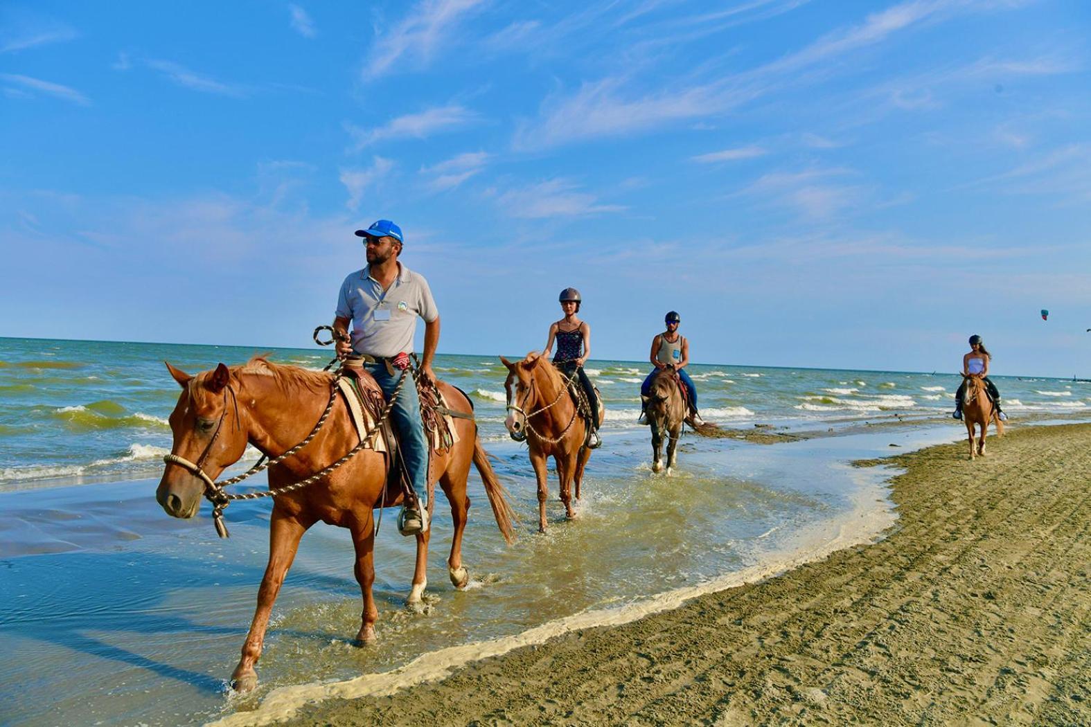 Barricata Holiday Village Scardovari Esterno foto Horse riding on the beach